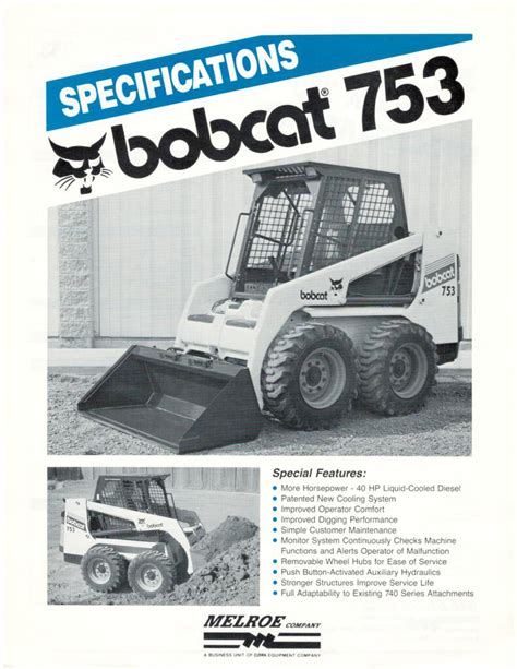 bobcat skid steer 753 specs|bobcat 753 specs sheet.